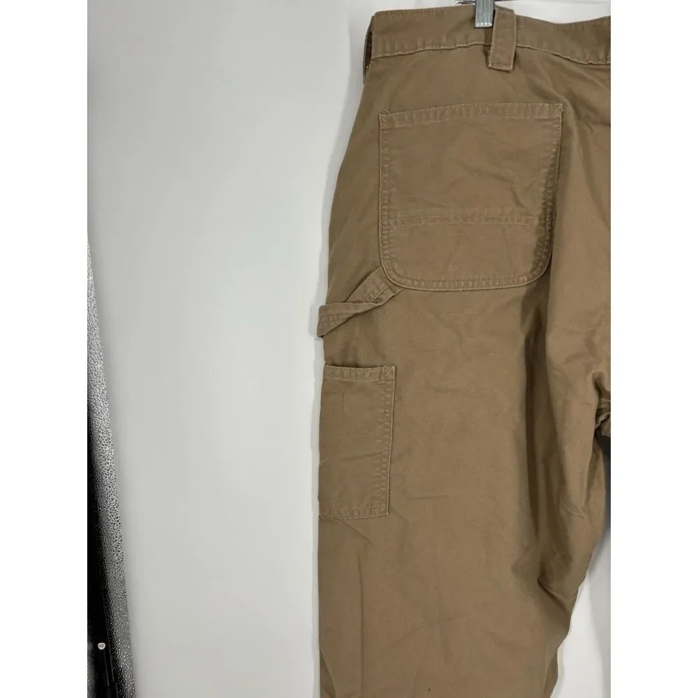 Carhartt Carpenter‎ Pants Original Dungaree Fit B151 DKH Khaki Canvas Size 42x30